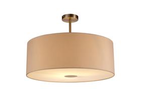 DK0272  Baymont 60cm Semi Flush 1 Light Satin Nickel, Nude Beige/Moonlight, Frosted Diffuser